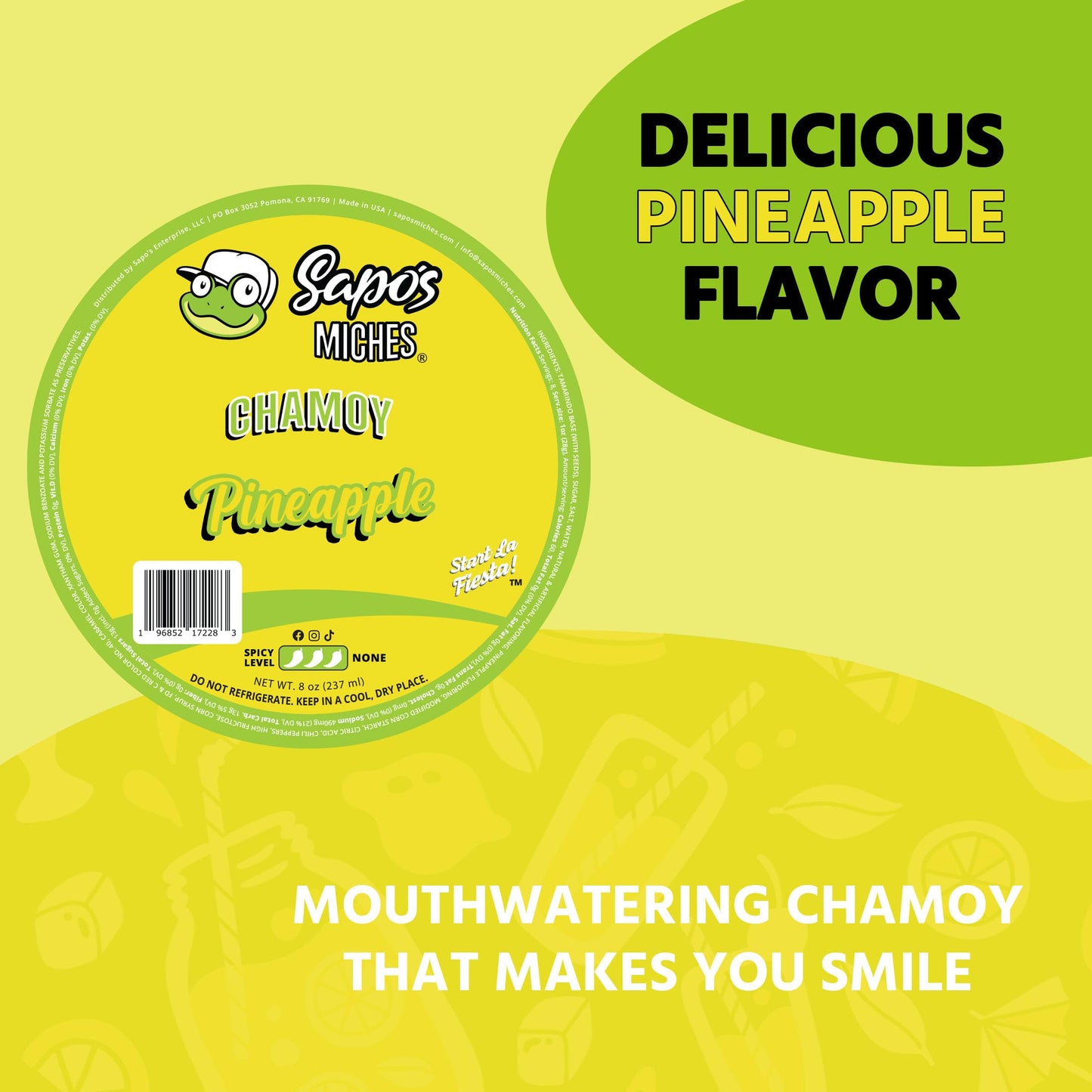 Sapo'S Miches Chamoy Rim Rimming Paste Sauce Candy Dip For Drinks, Micheladas, Fruit, 8 Oz (Pineapple)