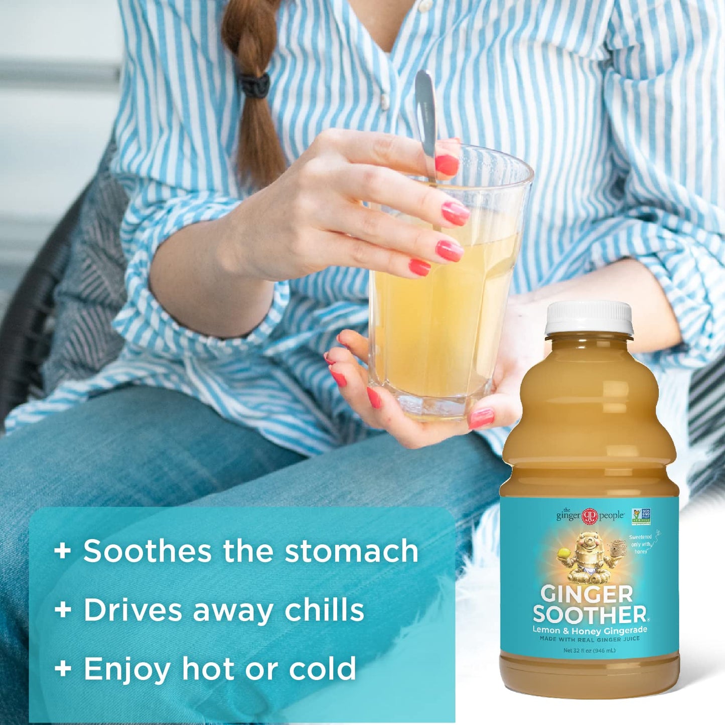 The Ginger People Lemon and Honey Gingerade - 32 Fl Oz, Amber, Plastic, Model 99510