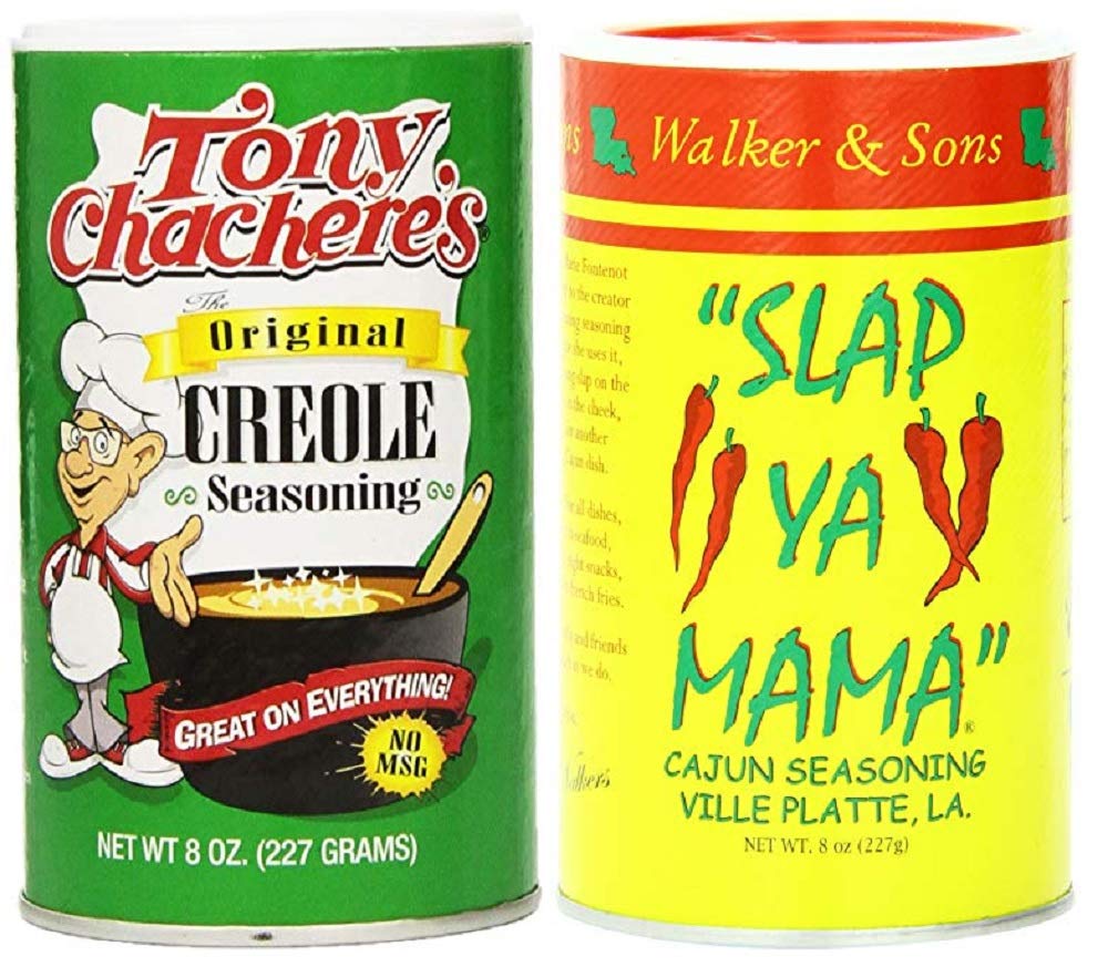 Louisiana Favorites No Msg Cajun Creole Seasoning Bundle - 1 Each Of Tony Chachere'S Original Creole And Slap Ya Mama Cajun Seas