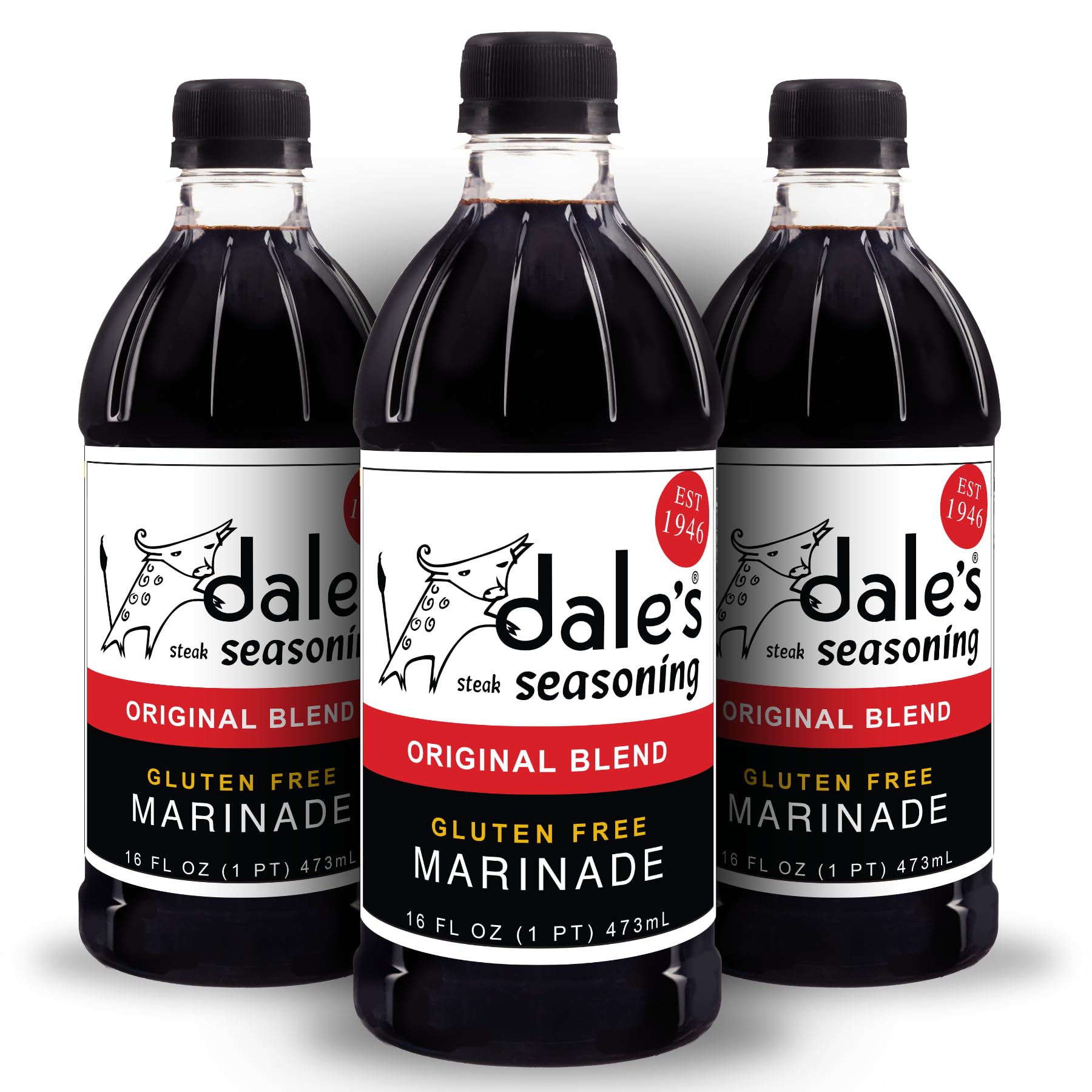 Original Steak Seasoning By Dales, Gluten-free I No Cholesterol | Delicious on Meats, Fish, Poultry | (3) 16 oz Bottle | No Lon