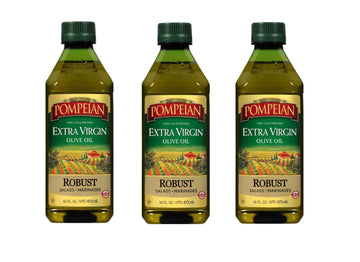Pompeian 00008 Robust 16 Fl.Oz Extra Virgin Olive Oil, First Cold Pressed, Full-Bodied Flavor, Perfect For Salad Dressings And M
