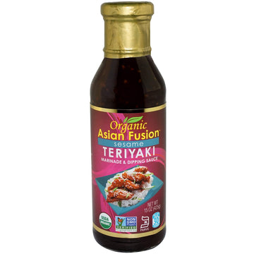 Organic Asian Fusion Sesame Teriyaki Sauce - USDA Organic, Non GMO Project Verified, Gluten Free, Kosher Parve, Made in USA, 15