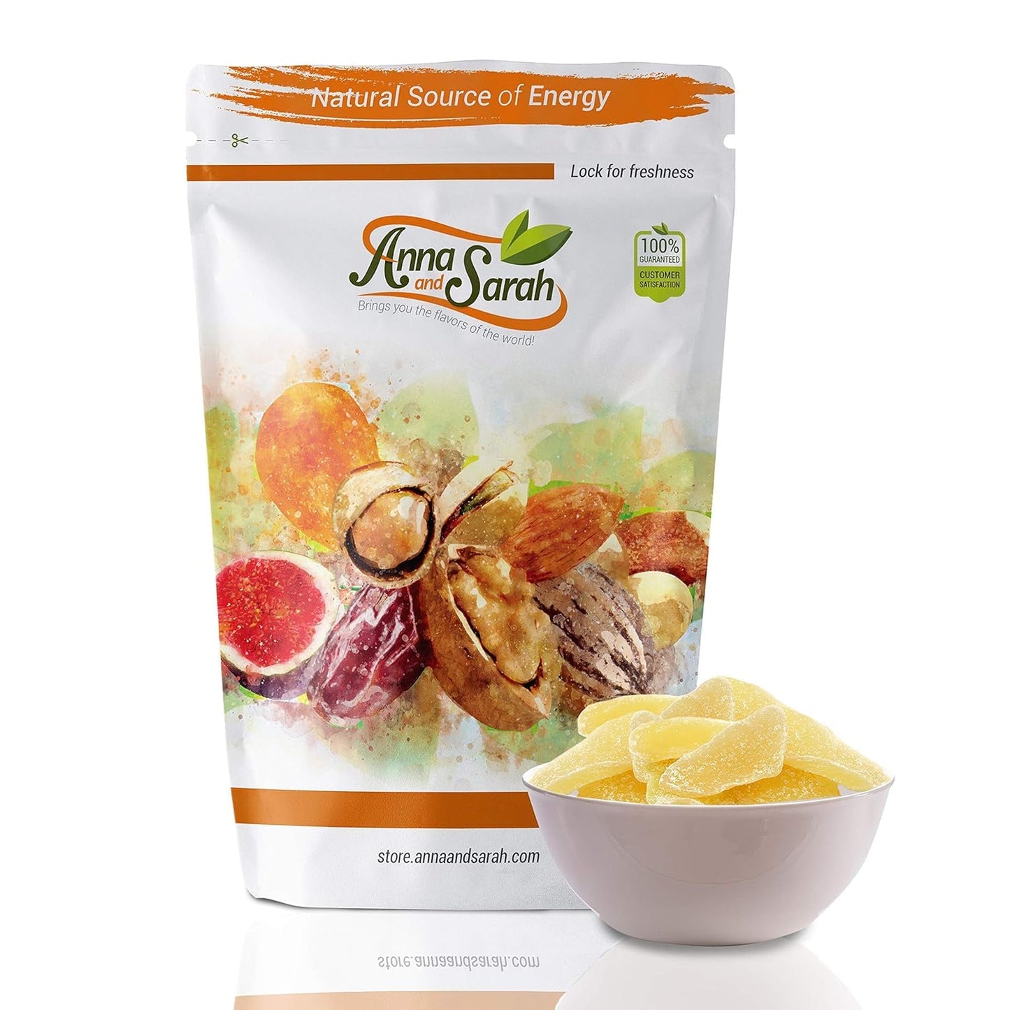 Anna And Sarah Dried Crystallized Ginger Slice In Resealable Bag, 3 Lbs (Pack Of 2)