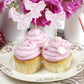 PEUTIER 24pcs Bow Cupcake Toppers, Pink Paper Decorations for Birthday, Wedding, Bachelorette Party, Model 13105