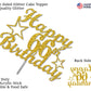 66 Birthday Cake Topper Gold Glitter, Party Decoration Ideas, Premium Quality, Sturdy Doubled Sided Glitter, Acrylic Stick. Made