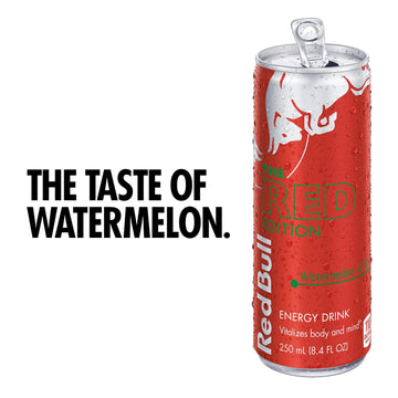 Red Bull Red Edition Energy Drink, Watermelon Flavor, 8.4 Oz, Pack of 24 Cans (2 Packs of 12)
