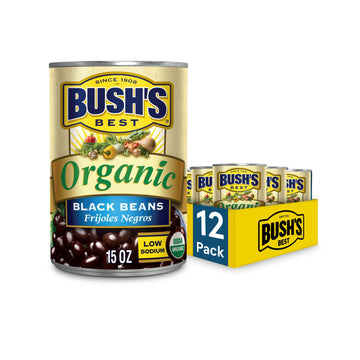 Bush'S Best Organic Beans, 15 Ounce Can ,Canned Beans,Usda Certified Organic, Source Of Plant Based Protein And Fiber, Low Fat,