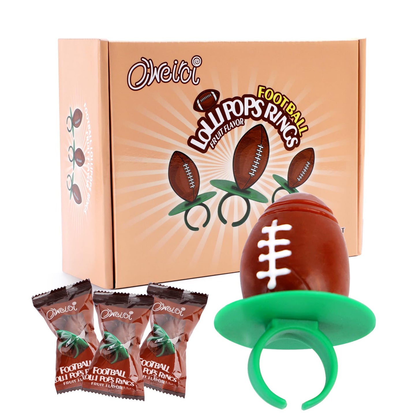 Football Ring Lollipops Kids,Suckers Individually Wrapped Bulk For Tailgates,Easter Candy Lollipops Birthday Party Favors Sucker