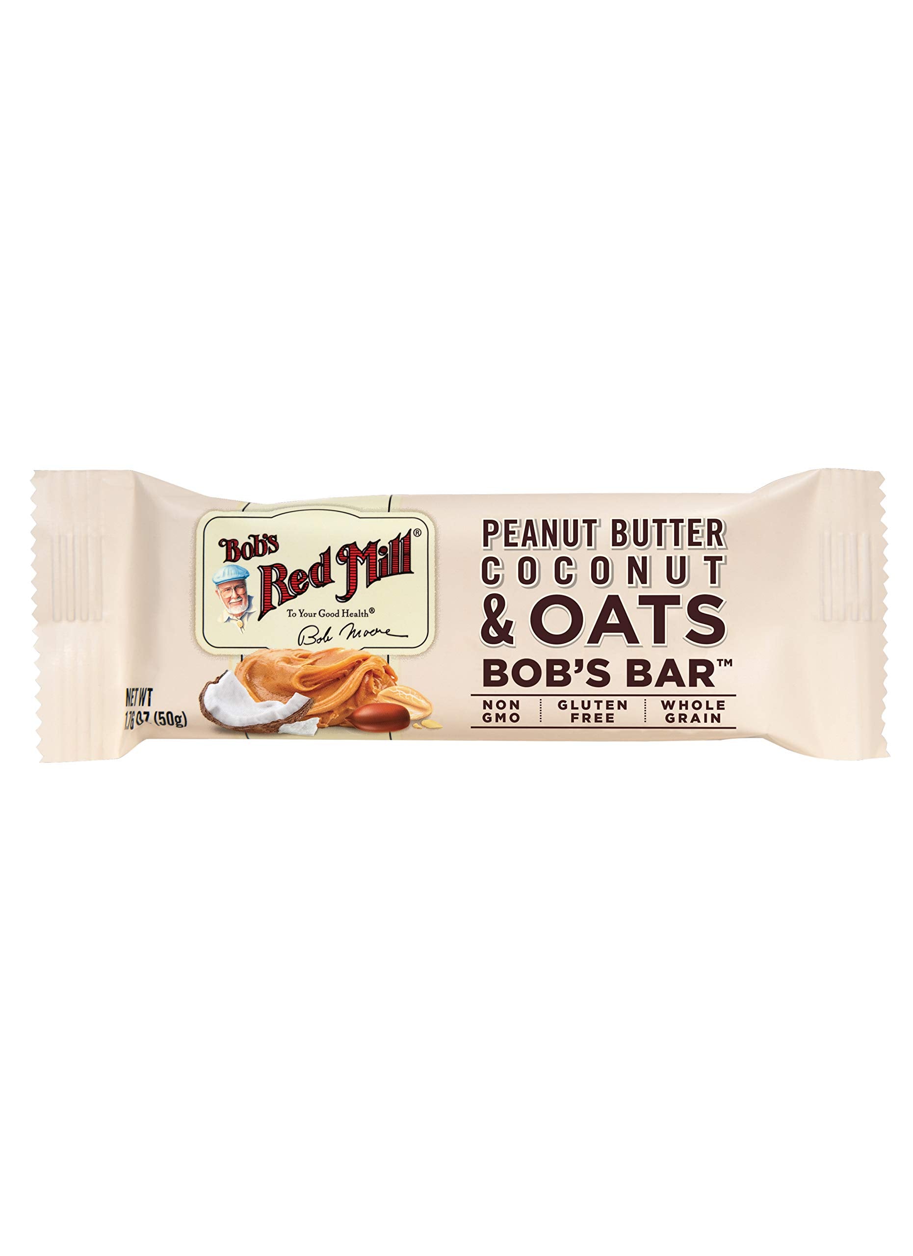 Bobs Red Mill Peanut Butter Coconut & Oats Snack Bar - 1.76 Ounce (Pack of 12) - Gluten Free, Non-GMO, Whole Grain