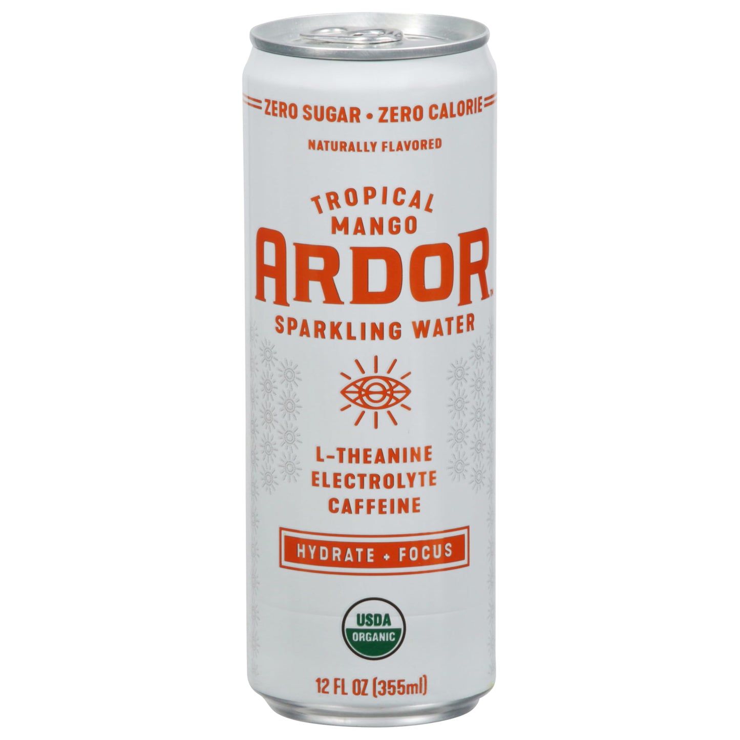 Ardor Organic Tropical Mango Sparkling Energy Water, 12 FZ