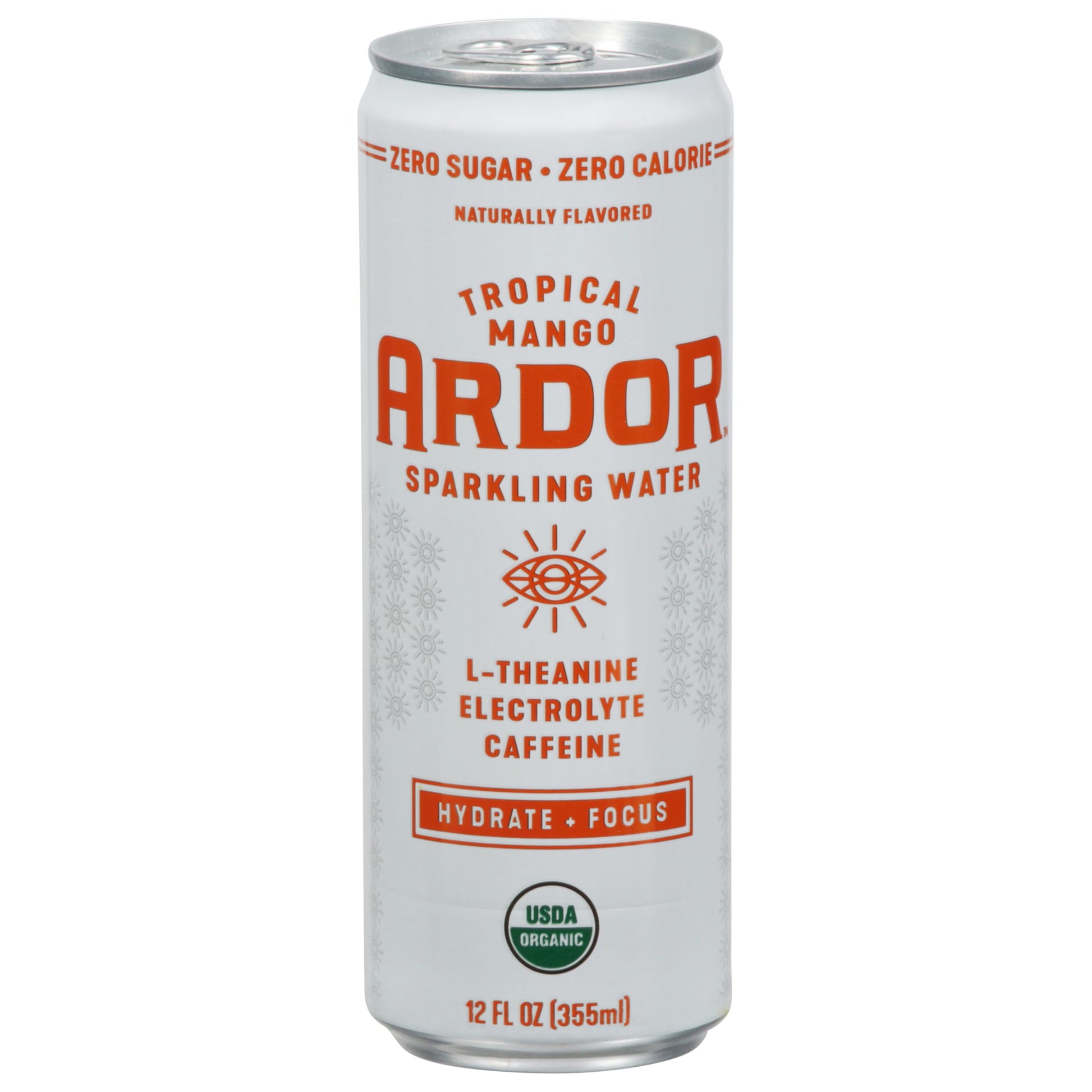 Ardor Organic Tropical Mango Sparkling Energy Water, 12 FZ