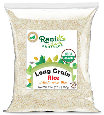 Rani Organic Long Grain White Rice 32oz (2lbs) 908g ~ All Natural | Gluten Friendly | Vegan | Non-GMO | Kosher | Product of USA 