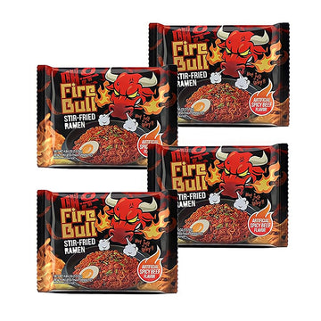 [Fire Bull Ramen] Intense Spicy Stir-Fried Ramen | Authentic Korean Heat Meets Flavorful Delight | Thick, Chewy Noodles | Quick