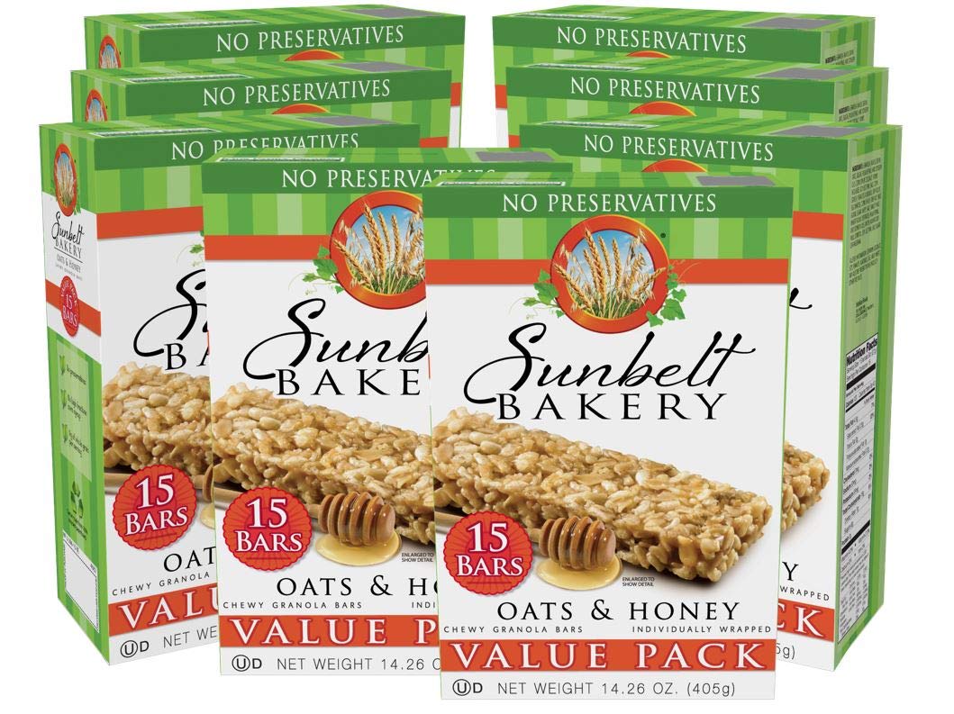Sunbelt Bakery Oats & Honey Chewy Granola Bars, 120 Count (Pack of 8)