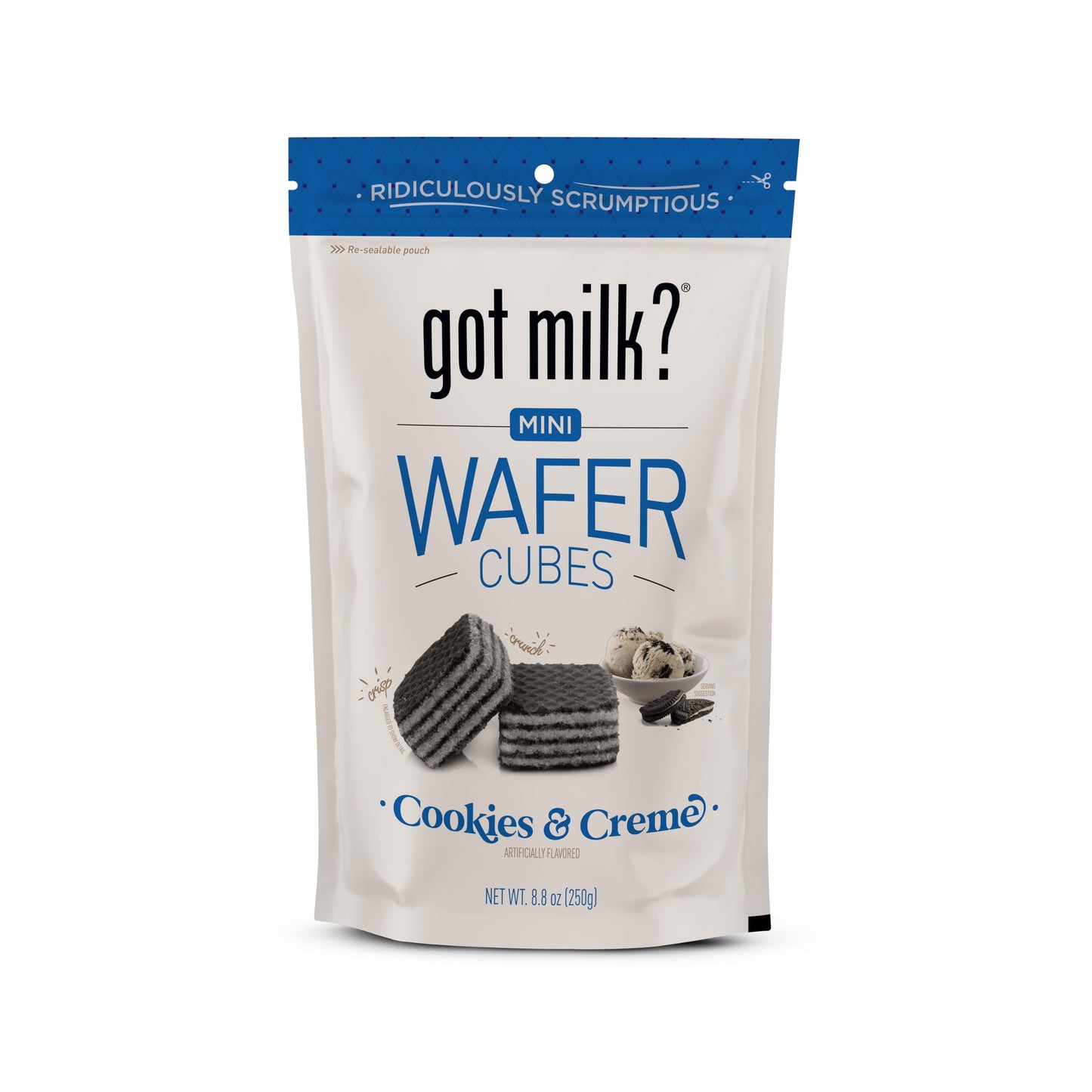 got milk? Cookies & Crme Wafer Cubes, Delicious Wafer Squares for Dessert or Snack, 8.8 Oz.