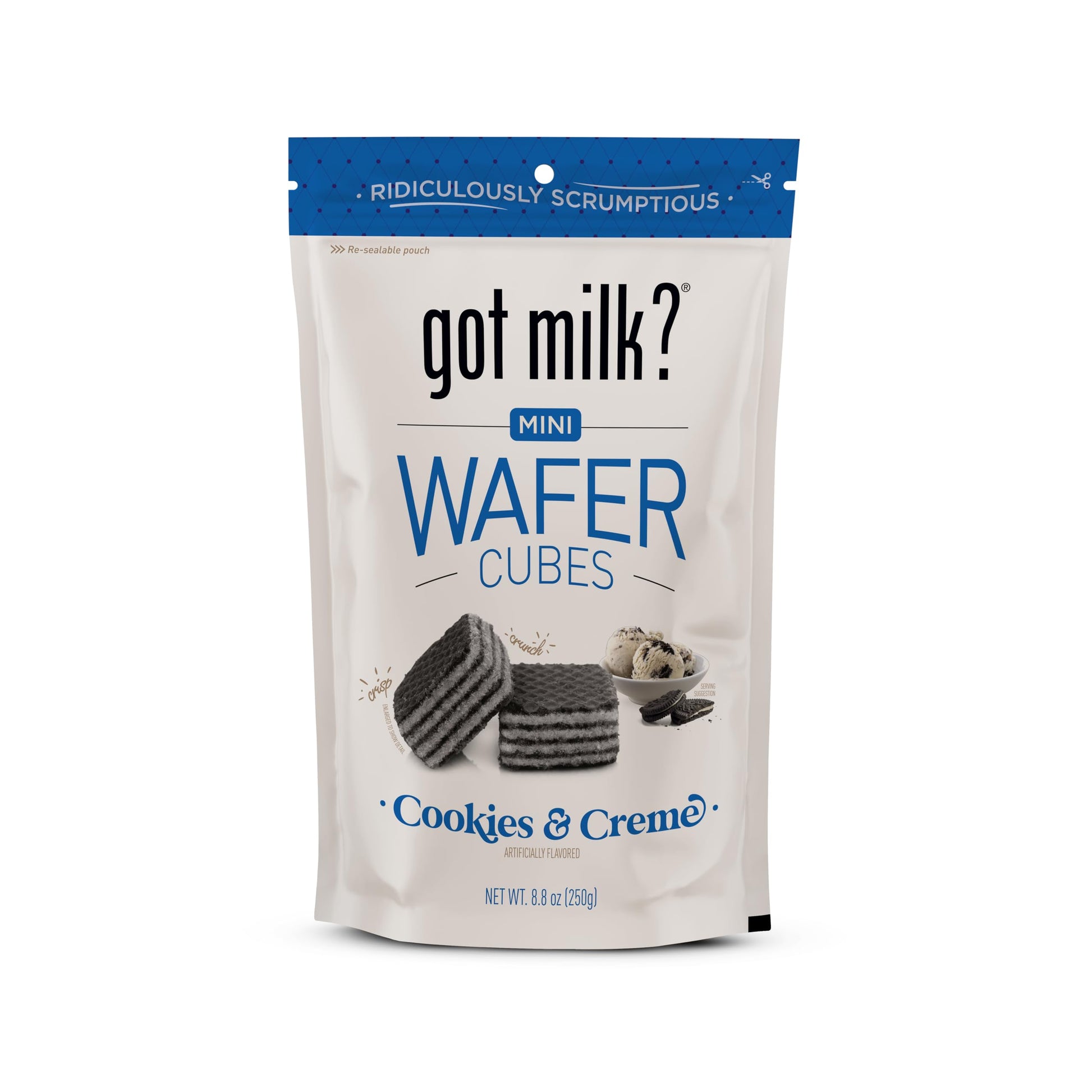 got milk? Cookies & Crme Wafer Cubes, Delicious Wafer Squares for Dessert or Snack, 8.8 Oz.