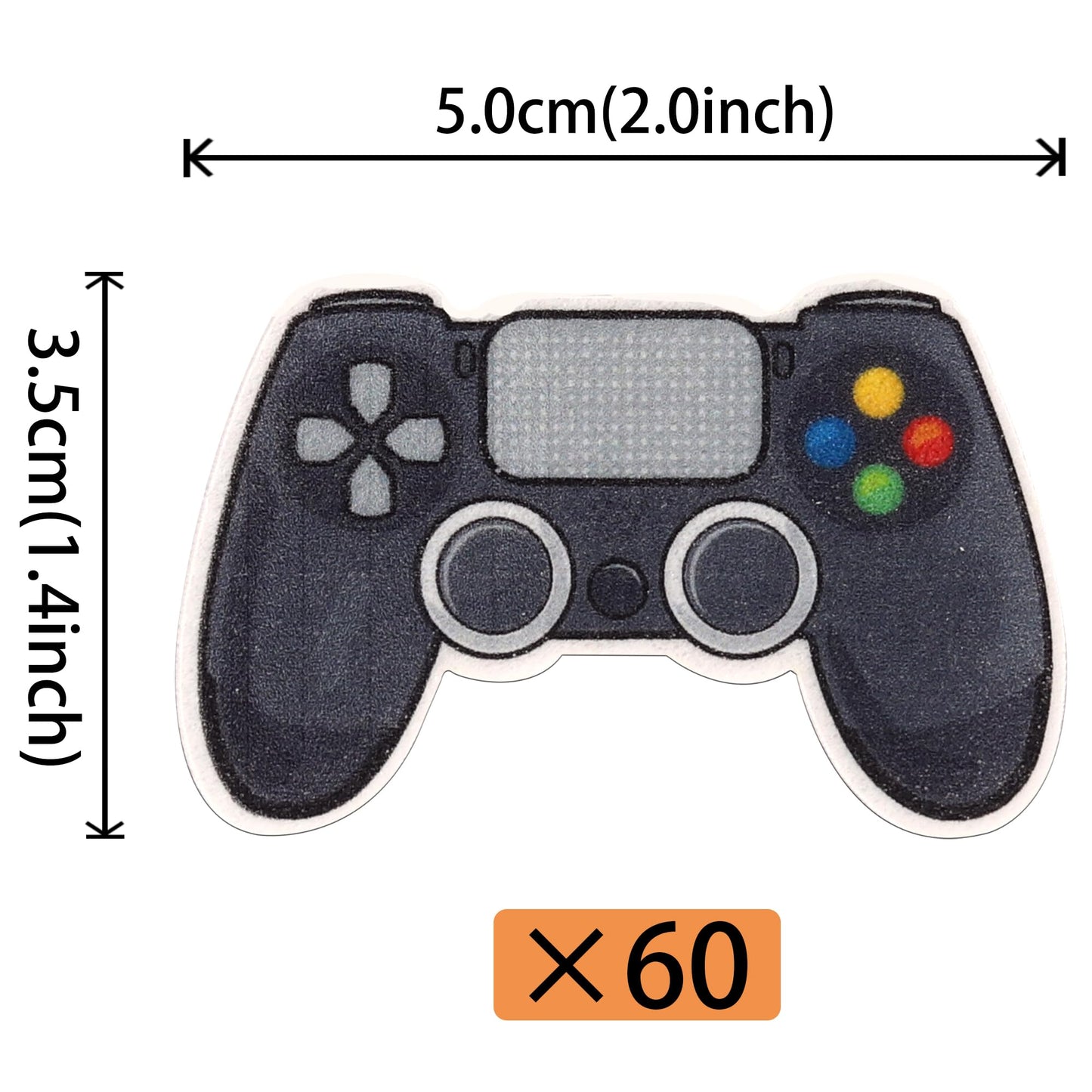 ZHUOWEISM Edible Cupcake Toppers, 60 PCS Video Game Controllers, Design 3 for Kids Birthday Party Supplies