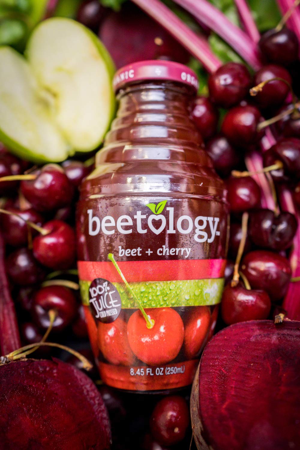 Beetology Organic Beet Juice 8.45oz Variety Pack, 2 bottles each of: Beet + Veggie, Beet + Lemon Ginger, Beet + Cherry (6 Pack)