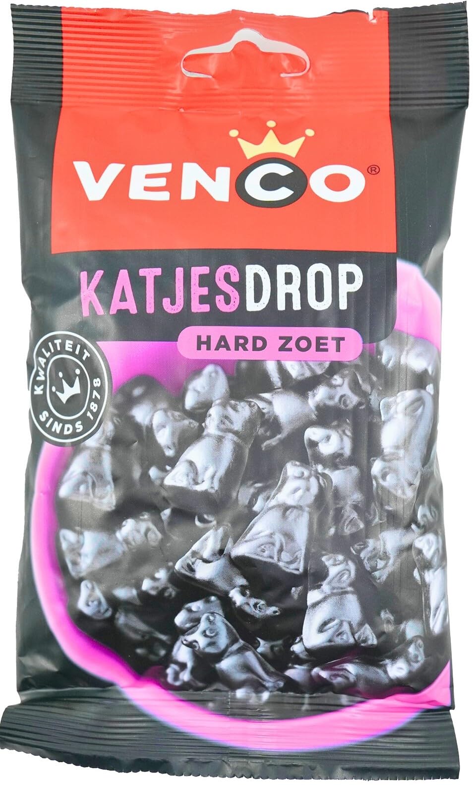 Venco Firm Sweet Licorice Cats (Katjesdrop) 4.2 Ounce Bag (Pack of 4)