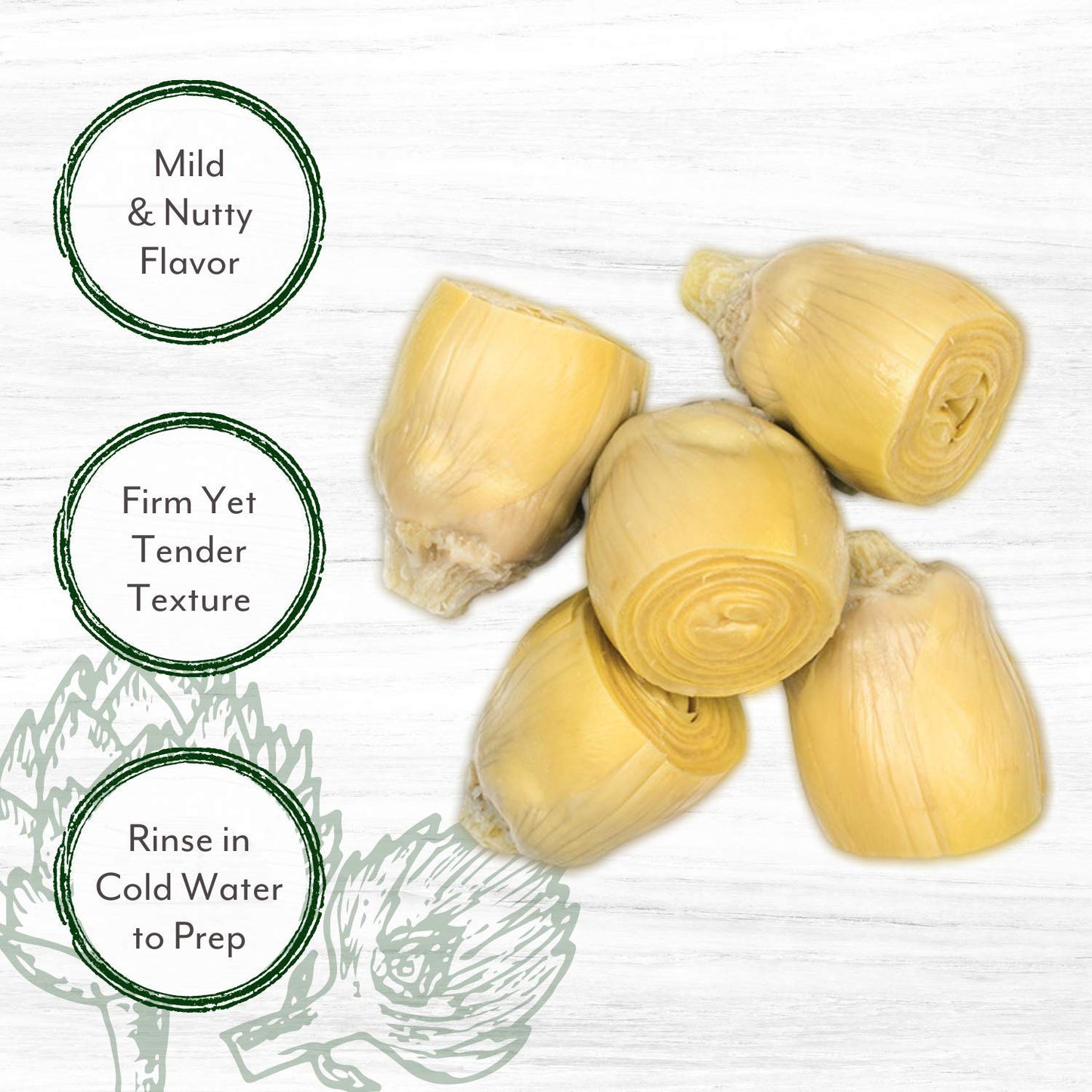 Roland Foods Whole Extra Small Artichoke Hearts, 60-70 Count, 5 Lb 8 Oz(2.5 kg) Can