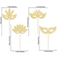 24Pcs Masquerade Masks Cupcake Toppers Gold Glitter Mask Cupcake Picks For Masquerade Mardi Gras Party Baby Shower Birthday Wedd