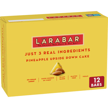 Larabar Pineapple Upside Down Cake, Gluten Free Vegan Fruit Nut Bars, 12 Ct