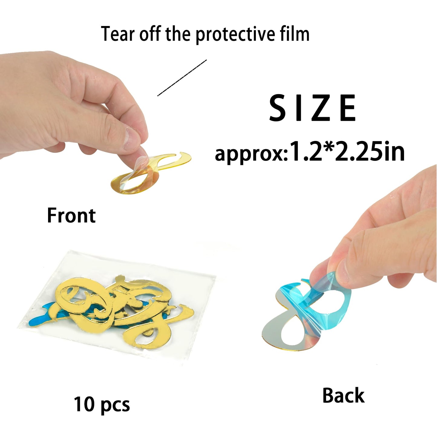 Acrylic Number Cake Topper Diy Cupcake Toppers With 0-9 Numbers Letter Mirrored Gold Picks For Wedding Cake Decorations Happy Bi