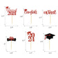 24Pcs Glitter Graduation Cupcake Toppers 2024 Red Cupcake Picks For Graduation Theme Decorations Class Of 2024