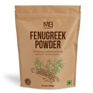 Mb Herbals Fenugreek Seeds Powder 1 Pound | 16 Oz / 454 Gram | Organically Grown Fenugreek | Trigonella Foenum-Graecum Sd. | Met
