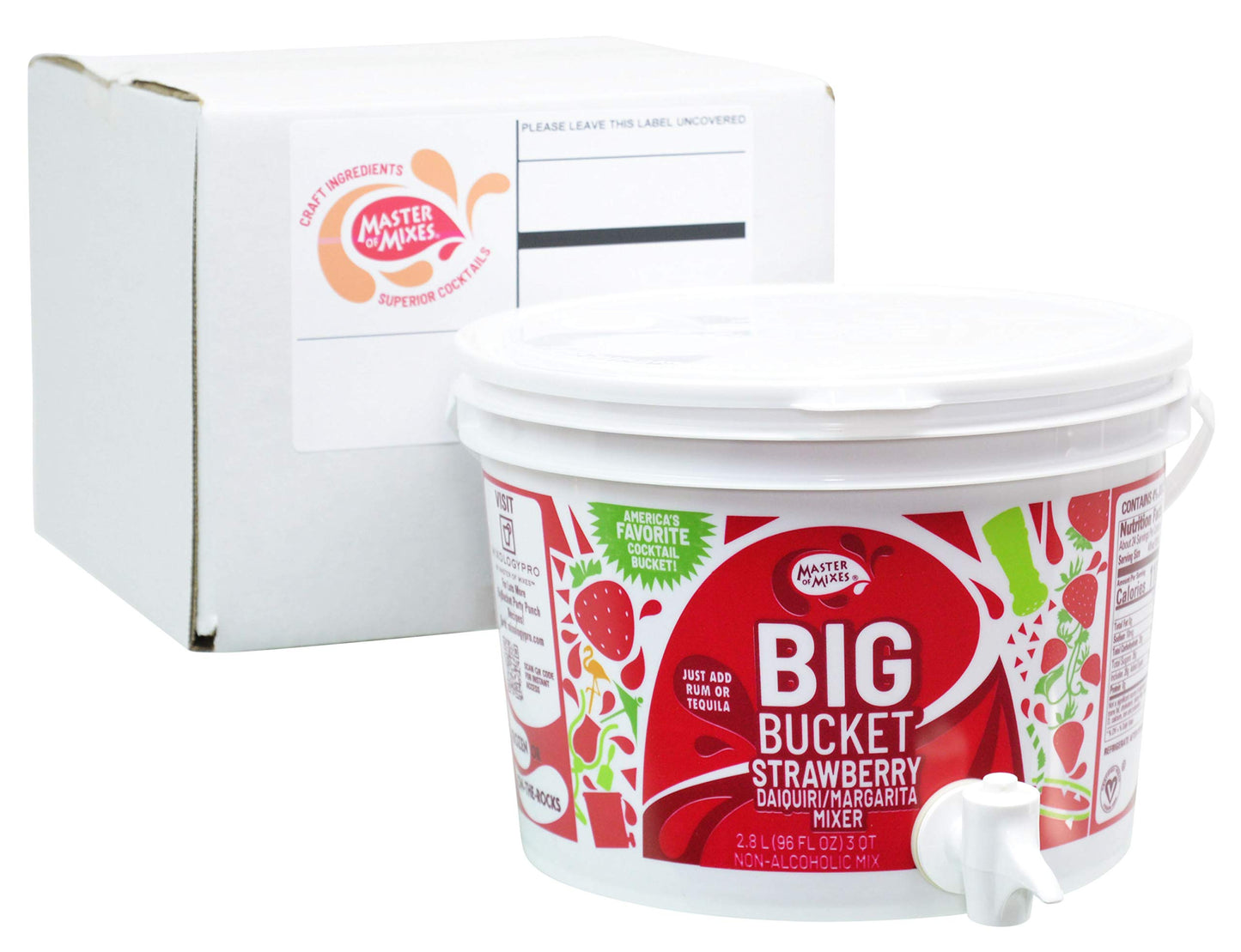 MASTER OF MIXES Strawberry Daiquiri/Margarita Mix, Ready to Use, 96 Fl Oz, BigBucket