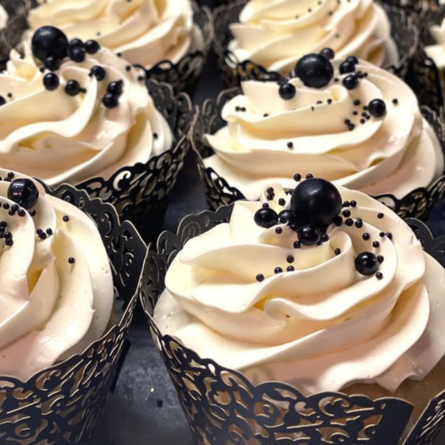Cobakey Halloween Black Sprinkles, Edible Sugar Pearls, 3.5 Ounces, Perfect for Cake Decorating, Cupcakes, Cookies, and Ice Cream Toppings