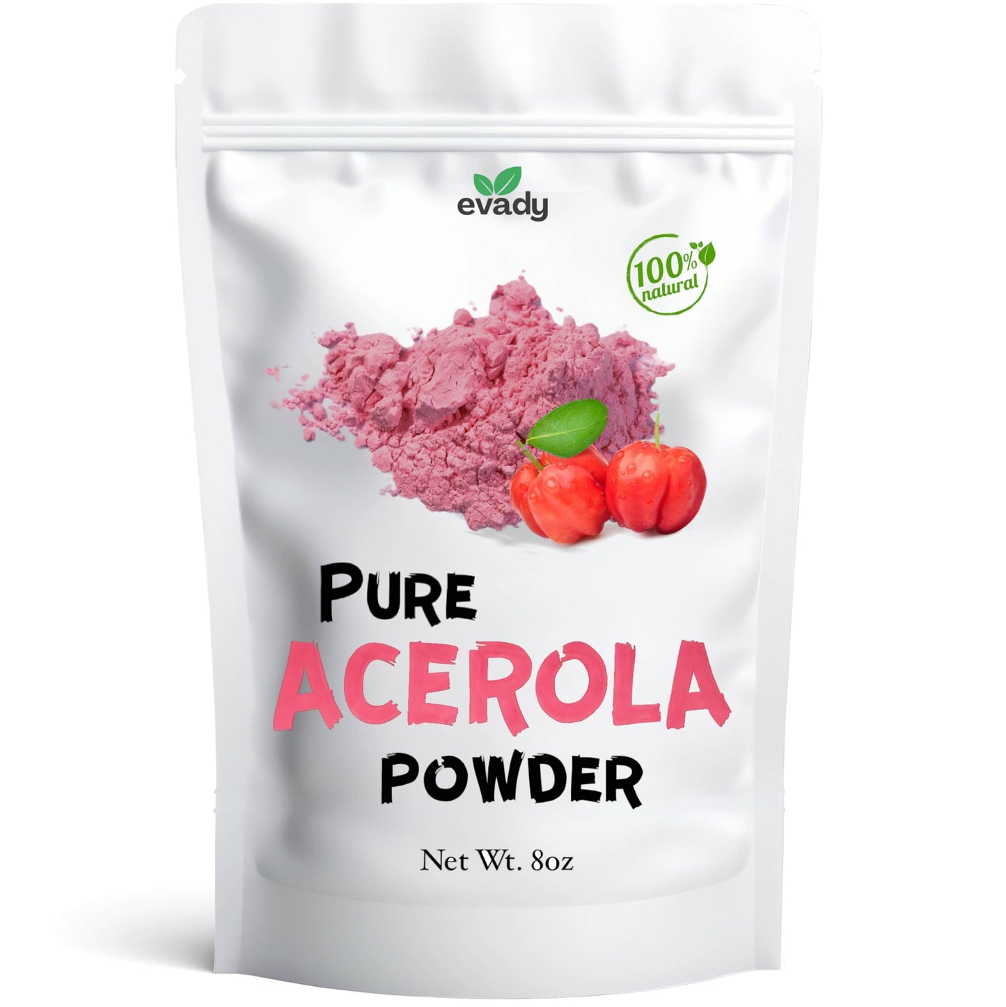EVADY Acerola Cherry Powder 8 oz, Natural Vitamin C Source, for Smoothies, Drinks, Cooking, Sauces