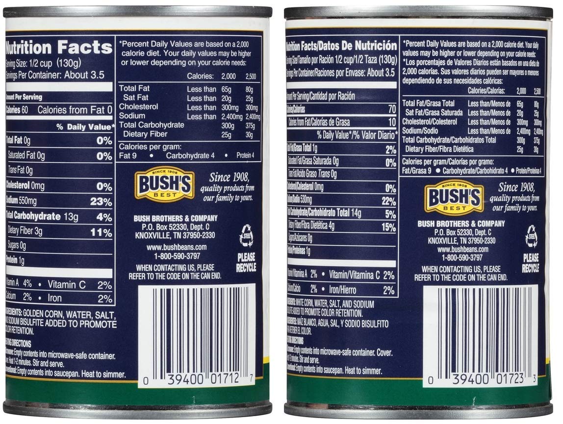 Bush'S Best Baked Beans Variety Pack, 3 Golden Hominy Beans, 3 White Hominy Beans, 1 Ct