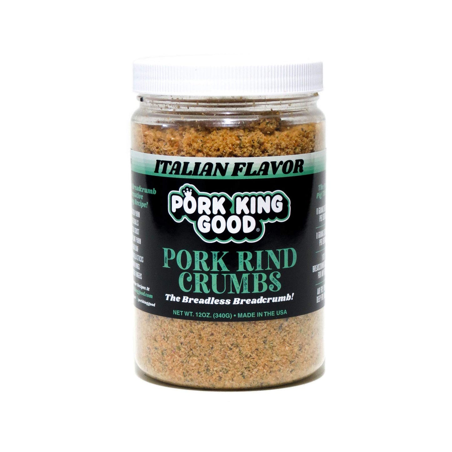 Pork King Good Italian Pork Rind Crumbs (Low Carb Keto Diet)! Perfect For Ketogenic, Paleo, Gluten-Free, Sugar Free and Bariatri