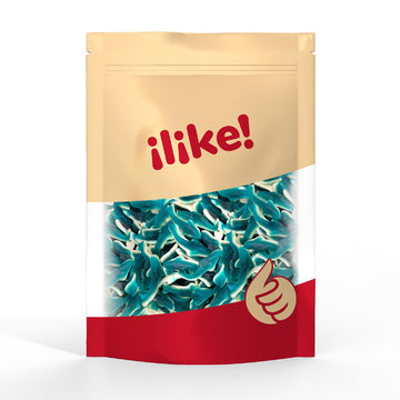 Blue Sharks Gummy Candy, Classic Blue Raspberry Flavor, 2-Pound Bag