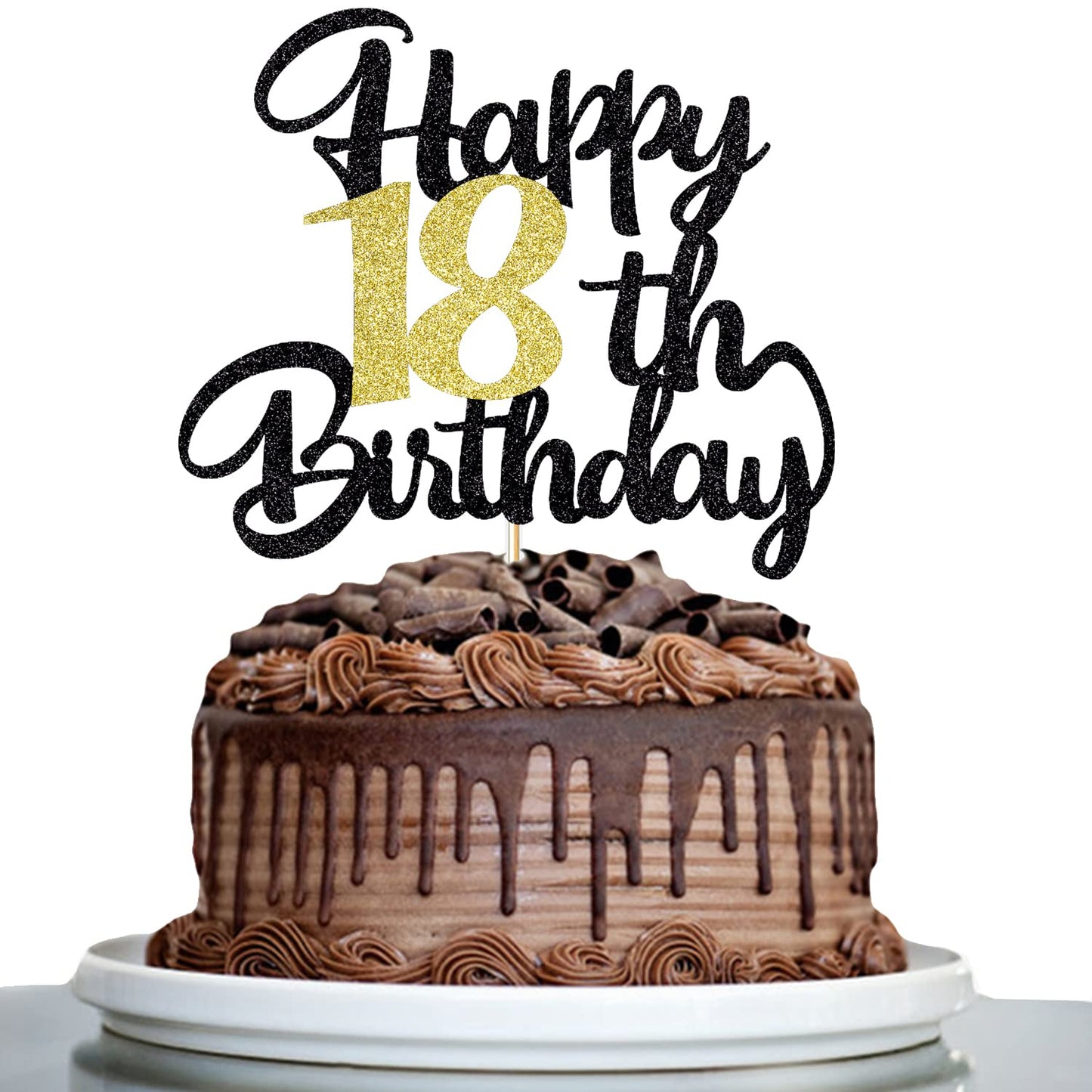 Klionjor 18Th Birthday Cake Topper - Happy Birthday Decoration For 18Th Party - Gift Plugin (18)