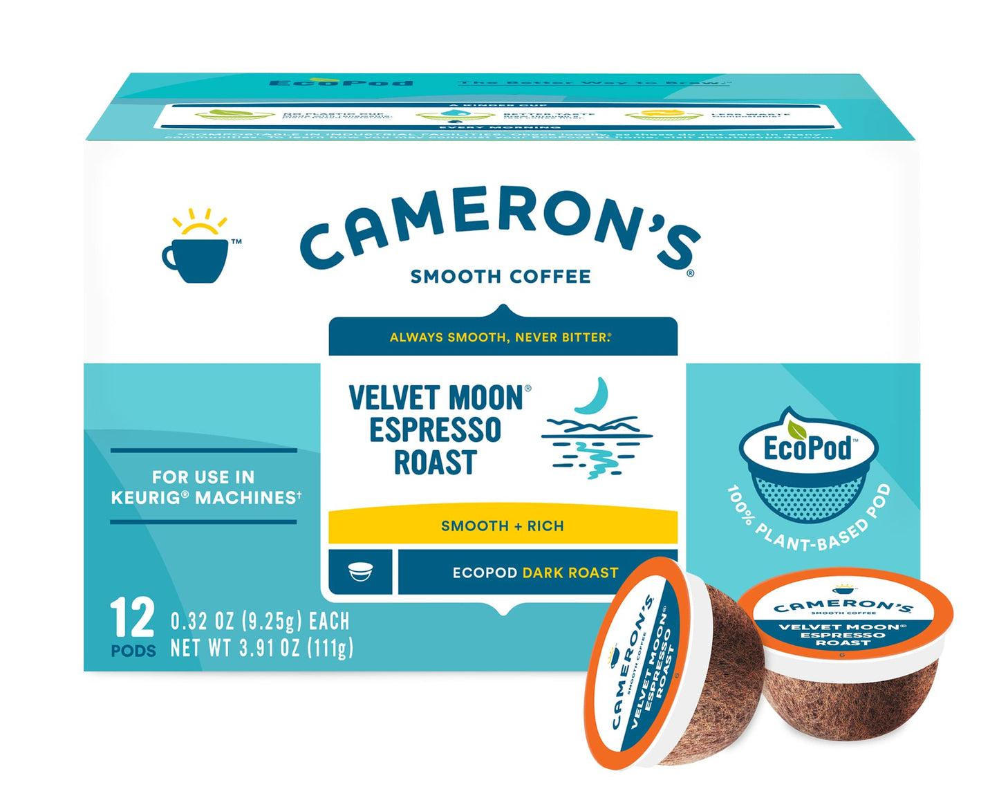 Cameron s Coffee Single Serve Pods, Velvet Moon, 12 Count (Pack of 6)