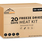 Mountain Essentials 120 Servings Freeze Dried Enhanced Variety Fully Cooked Meat Kit | High Protein Intake Contains 2988 Protein Ready To Eat Emergency Survival Easy Prep Food For Camping & Backpacking