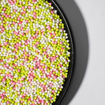 Sprinkles 130g/4.6oz , White Pink Green Edible Pearl Sprinkles for Cake Decorations, Baking, Ice Cream, Cookies, Cupcake Topper 