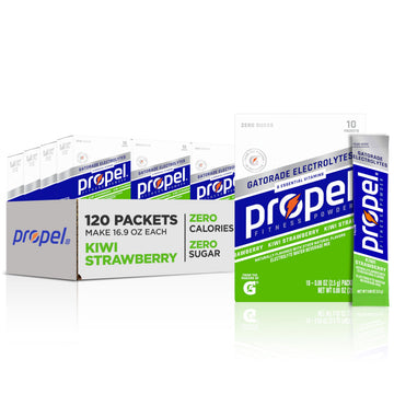 Propel Electrolyte Enhanced Water Drink Mix Powder Packets, Kiwi Strawberry, Zero Calorie & Zero Sugar Hydration with Electrolyt