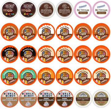 Perfect Samplers Hot Chocolate Single Serve Cups, Variety Pack Sampler, 30 Count, For Keurig K Cup Brewers