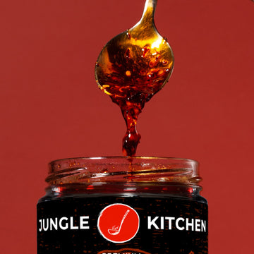 Jungle Kitchen Extra Spicy Crunchy Garlic Chili Oil, Vegan & Gluten-Free, 6oz