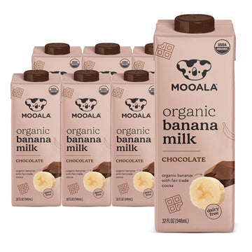 Mooala - Organic Chocolate Bananamilk  32 fl oz (Pack of 6) - Shelf-Stable  Non-Dairy  Nut-Free  Gluten-Free  Plant-Based Beverage
