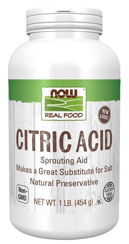 NOW Foods, Citric Acid, Sprouting Aid, Great Substitute for Salt, Preservative Found in Citrus Fruits, 1-Pound