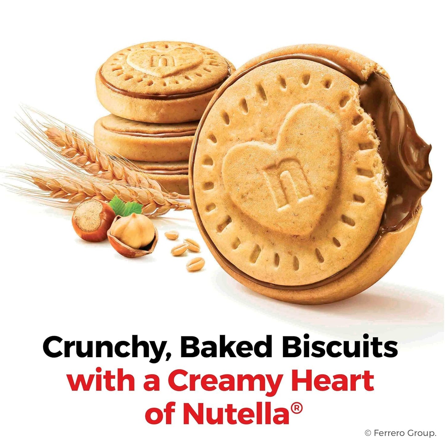 Nutella Biscuits with Hazelnut Spread, Creamy Center - 4 Bags, Total Net WT 38.8 oz