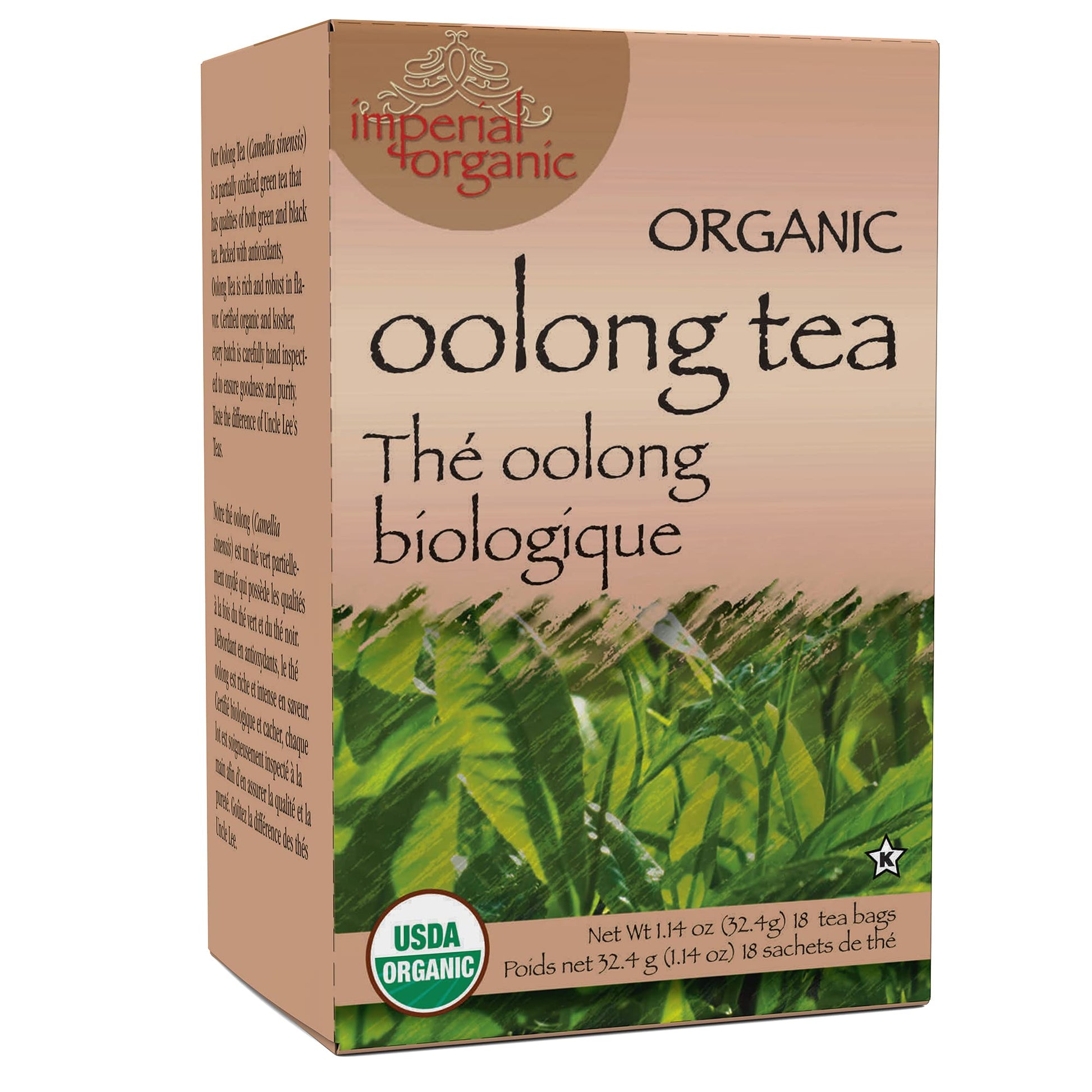 Uncle Lee s Tea - Organic Oolong Tea, Rich in Antioxidants, Box, 18 Tea Bags