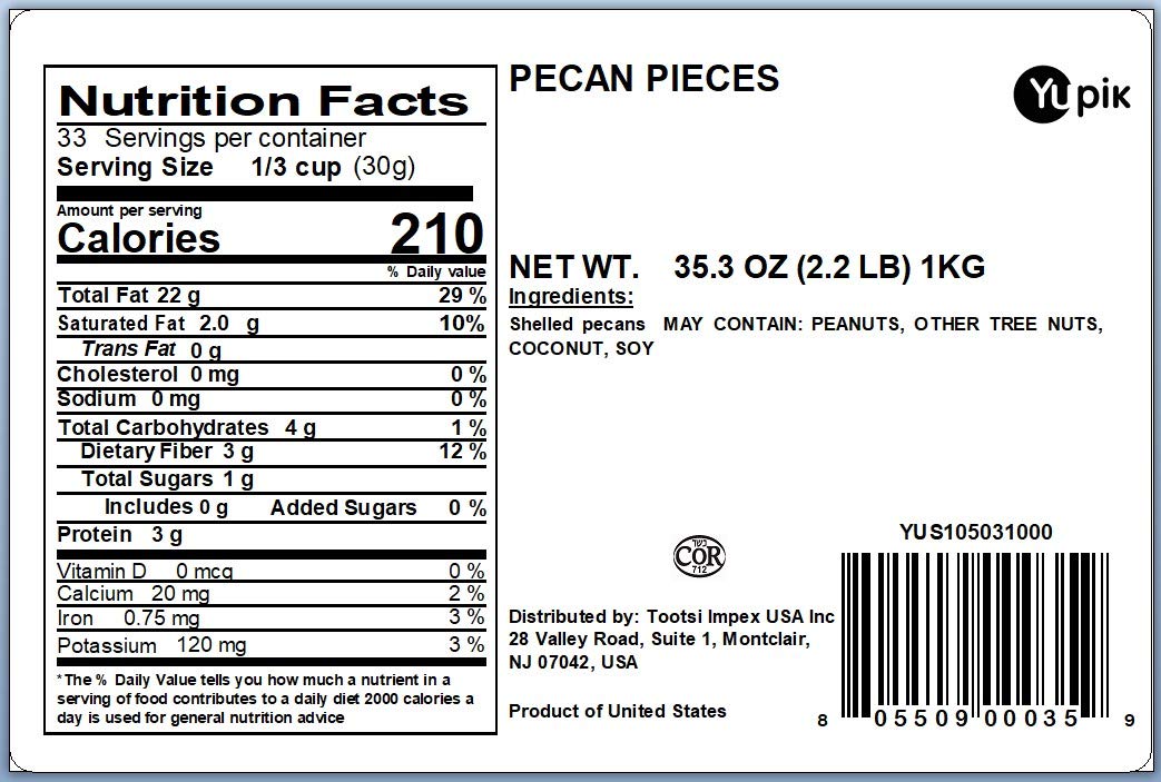 Yupik Raw Pecans, Medium Pieces, 2.2 Lb (35.2 Oz), Kosher, Gluten-Free, Vegan, Chopped Crunchy Nuts, Unsalted, Unroasted, Source