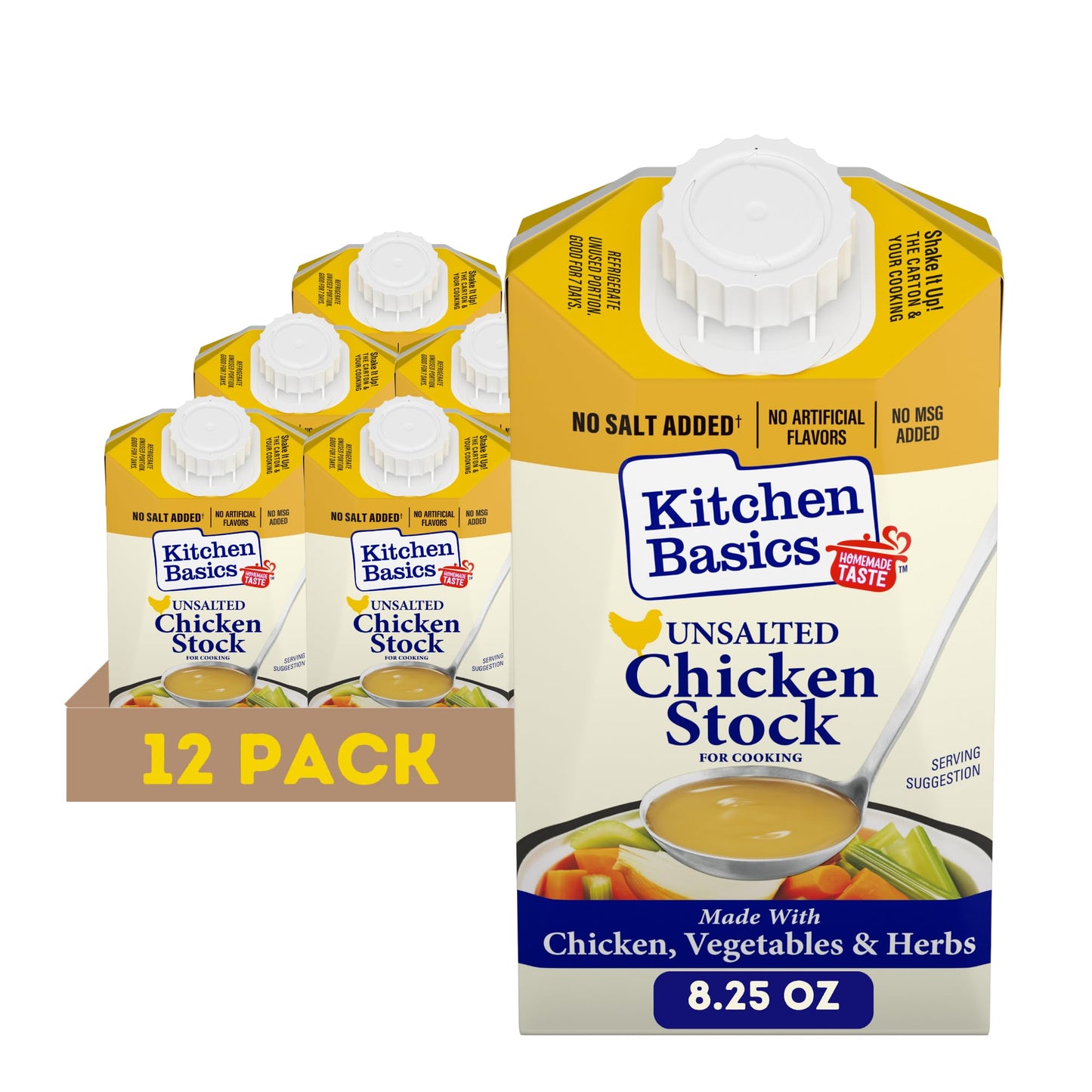 Kitchen Basics Original Chicken Stock, 8.25 Oz (Pack Of 12), No Artificial Flavors And Gluten Free