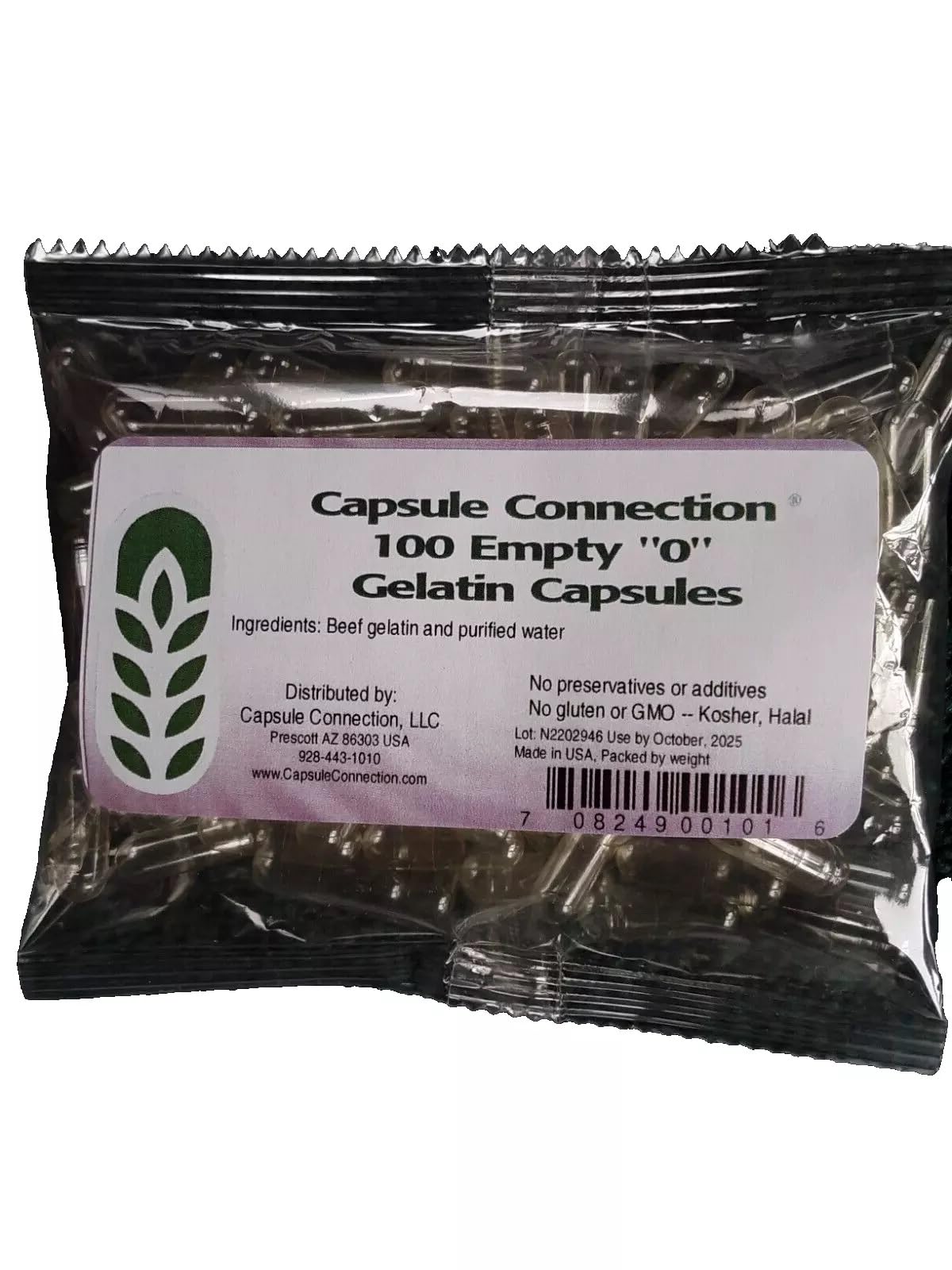 Capsule Connection Empty Gelatin Capsules Size 0 - 100 Count