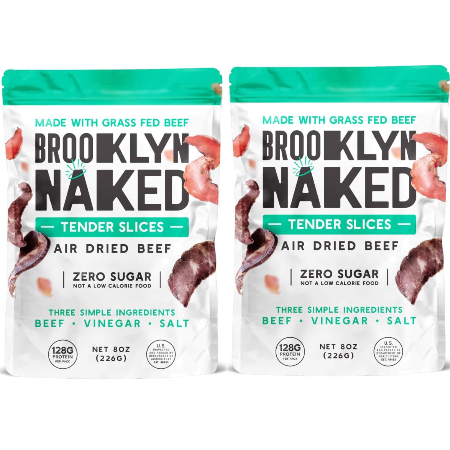 Brooklyn Biltong Air Dried Beef Jerky, AIP Approved, Gluten Free, 8 oz (Pack of 2)